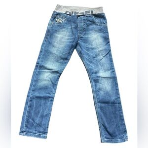 Diesel Jeans Size 6 Blue Kids Jeans with Gray Waistband